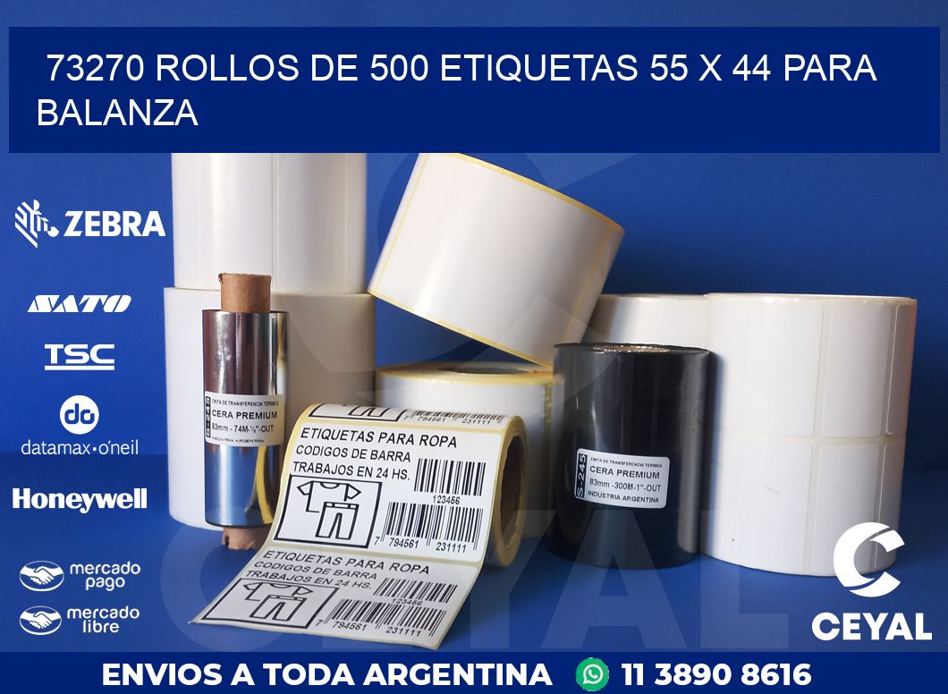 73270 ROLLOS DE 500 ETIQUETAS 55 X 44 PARA BALANZA