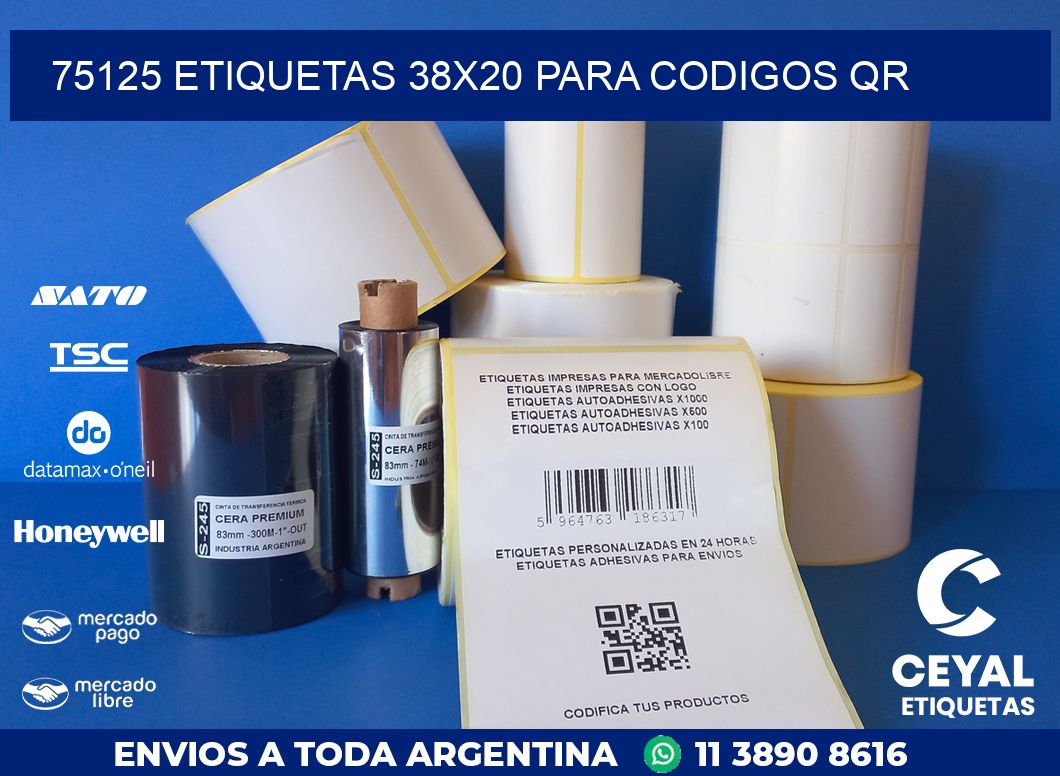 75125 ETIQUETAS 38X20 PARA CODIGOS QR