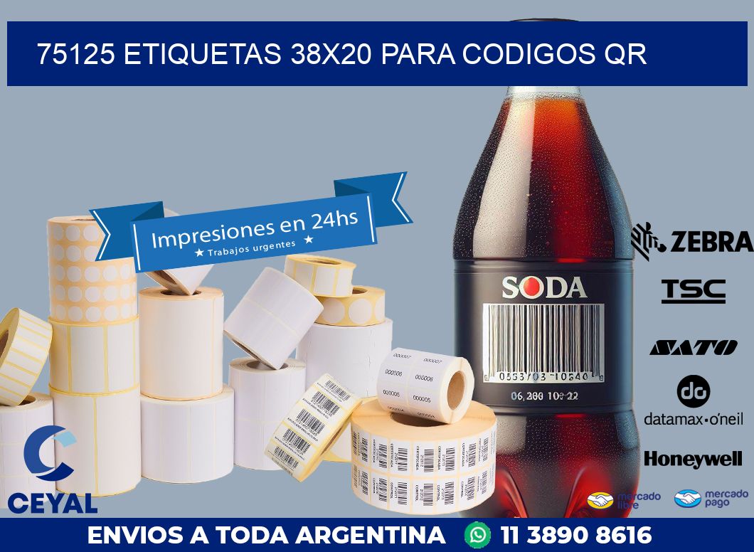75125 ETIQUETAS 38X20 PARA CODIGOS QR