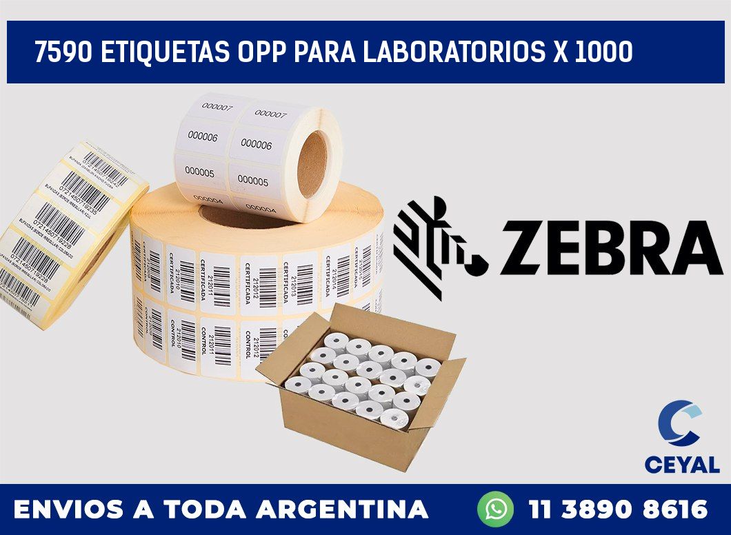 7590 ETIQUETAS OPP PARA LABORATORIOS X 1000