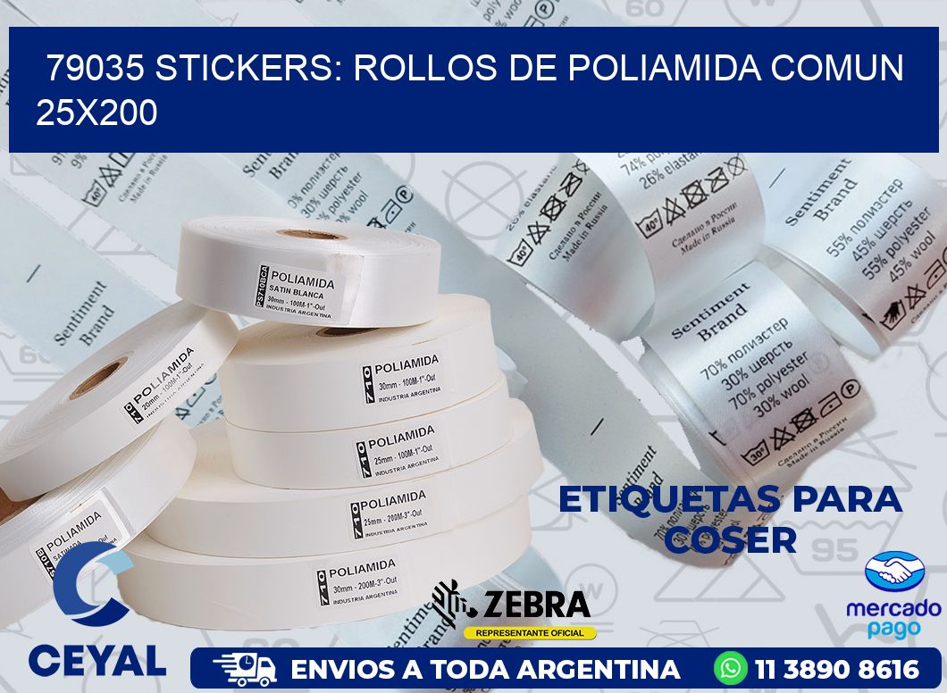 79035 STICKERS: ROLLOS DE POLIAMIDA COMUN 25X200
