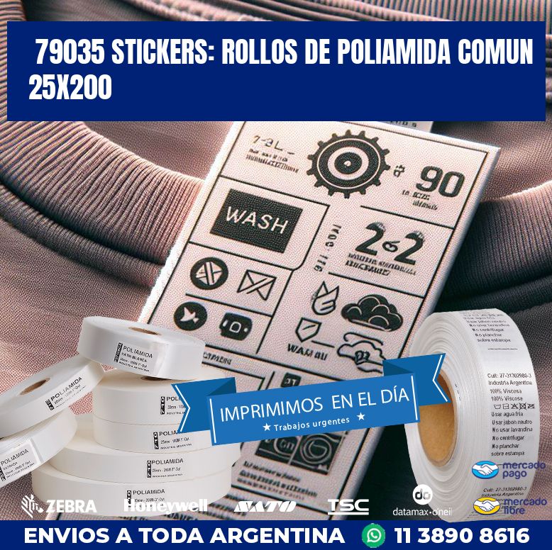 79035 STICKERS: ROLLOS DE POLIAMIDA COMUN 25X200