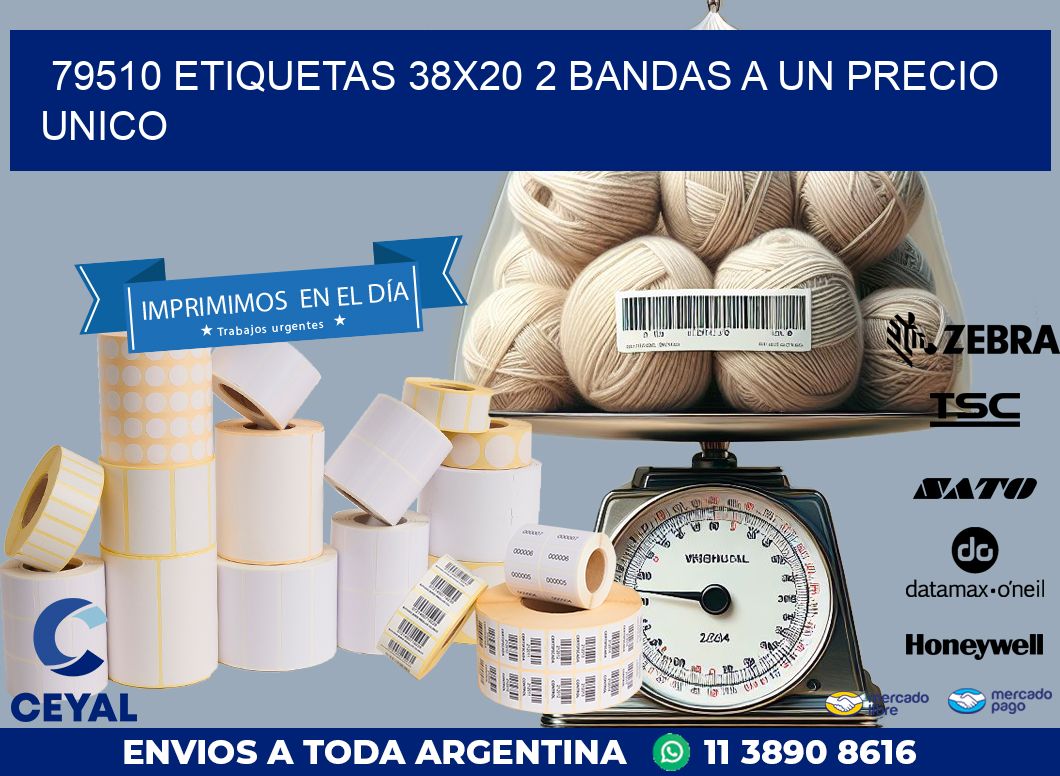 79510 ETIQUETAS 38X20 2 BANDAS A UN PRECIO UNICO