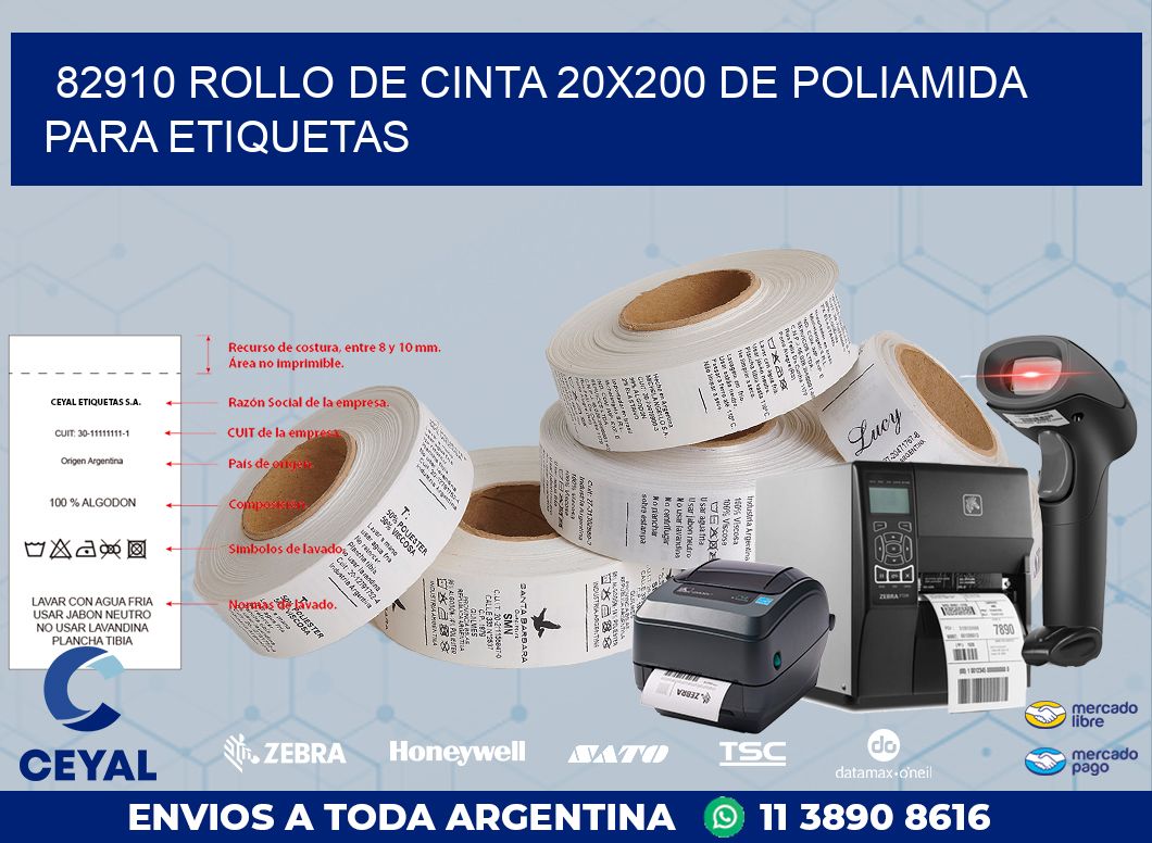 82910 ROLLO DE CINTA 20X200 DE POLIAMIDA PARA ETIQUETAS