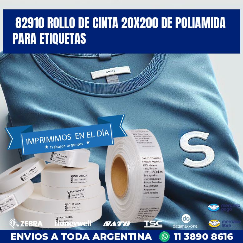 82910 ROLLO DE CINTA 20X200 DE POLIAMIDA PARA ETIQUETAS