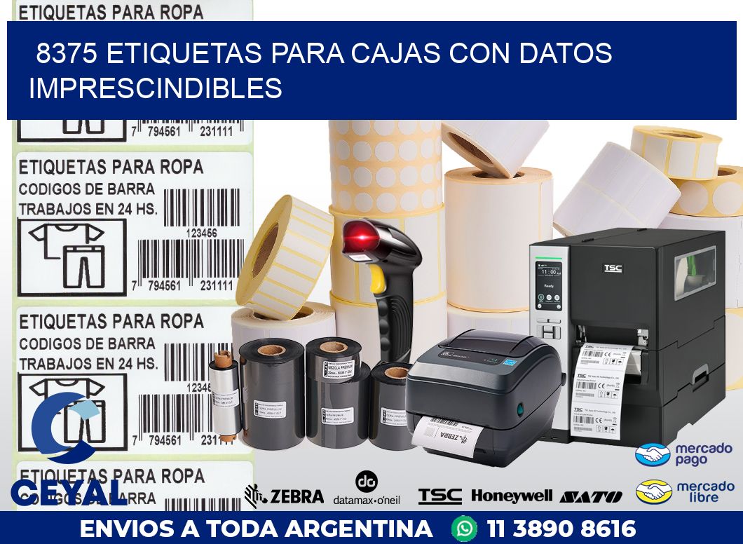 8375 ETIQUETAS PARA CAJAS CON DATOS IMPRESCINDIBLES