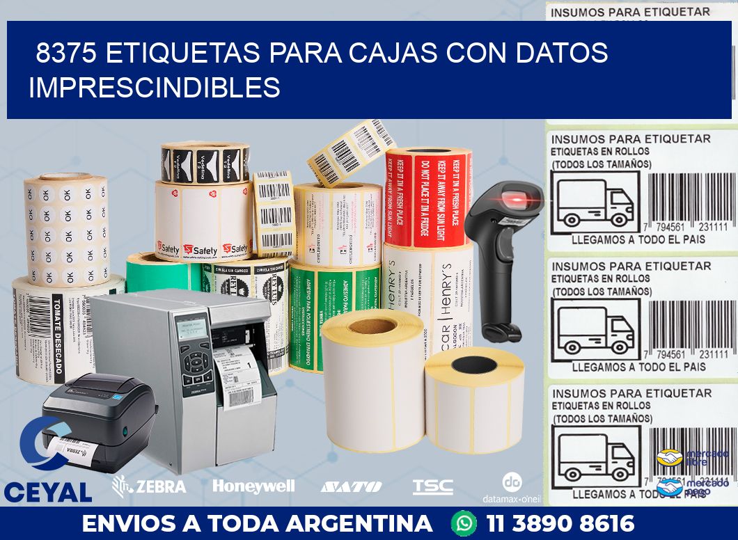 8375 ETIQUETAS PARA CAJAS CON DATOS IMPRESCINDIBLES