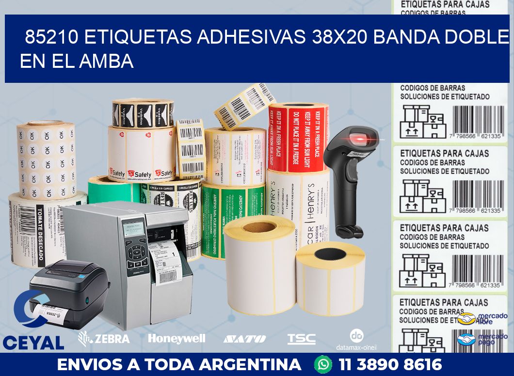 85210 ETIQUETAS ADHESIVAS 38X20 BANDA DOBLE EN EL AMBA