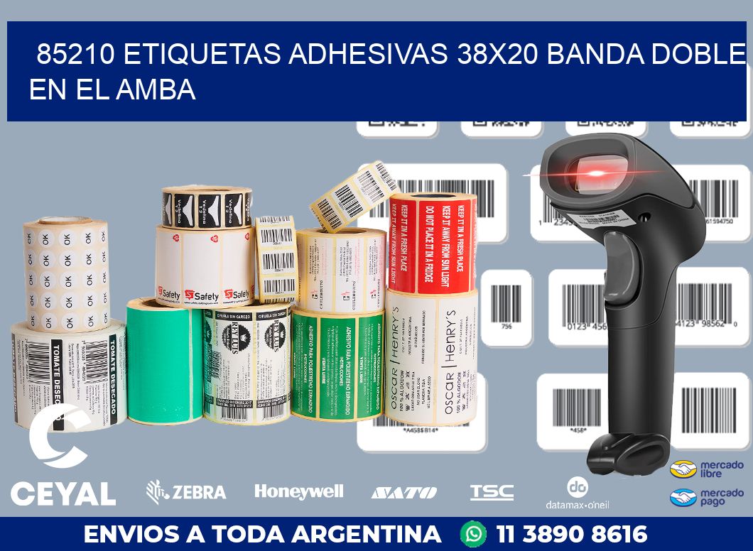 85210 ETIQUETAS ADHESIVAS 38X20 BANDA DOBLE EN EL AMBA