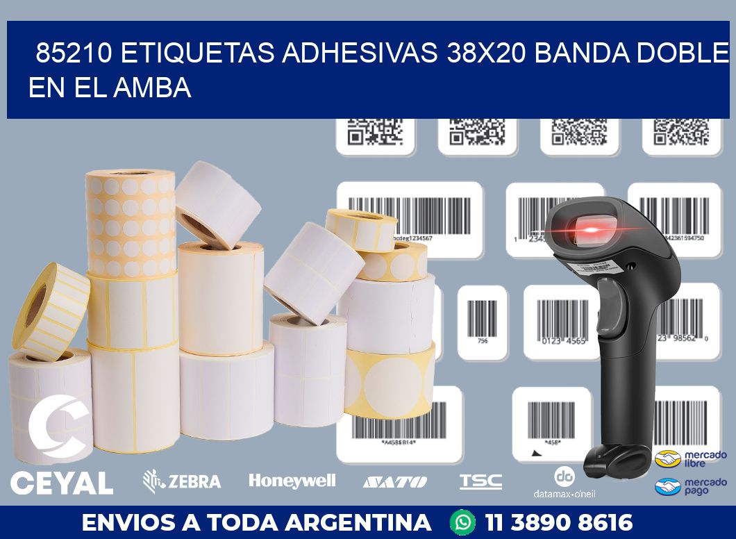 85210 ETIQUETAS ADHESIVAS 38X20 BANDA DOBLE EN EL AMBA