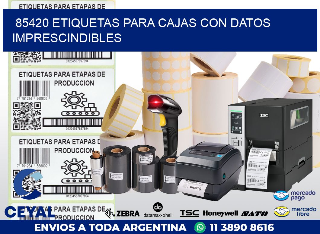 85420 ETIQUETAS PARA CAJAS CON DATOS IMPRESCINDIBLES
