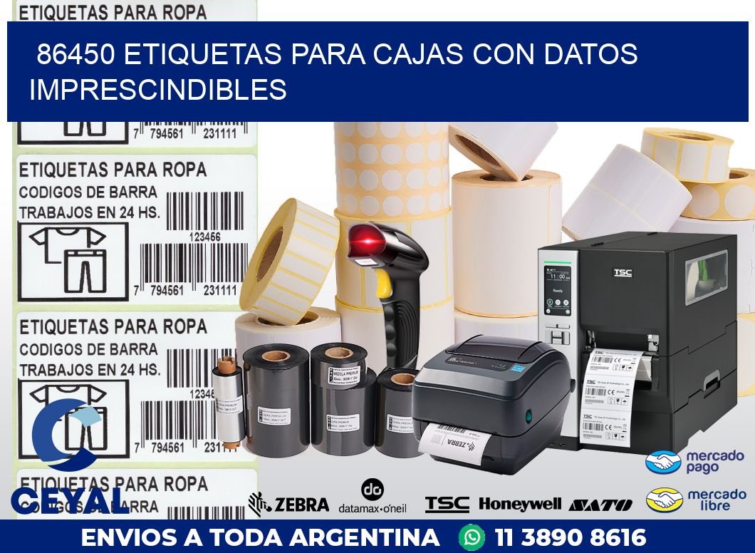 86450 ETIQUETAS PARA CAJAS CON DATOS IMPRESCINDIBLES