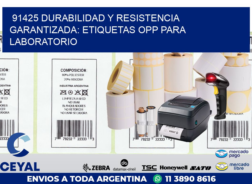 91425 DURABILIDAD Y RESISTENCIA GARANTIZADA: ETIQUETAS OPP PARA LABORATORIO