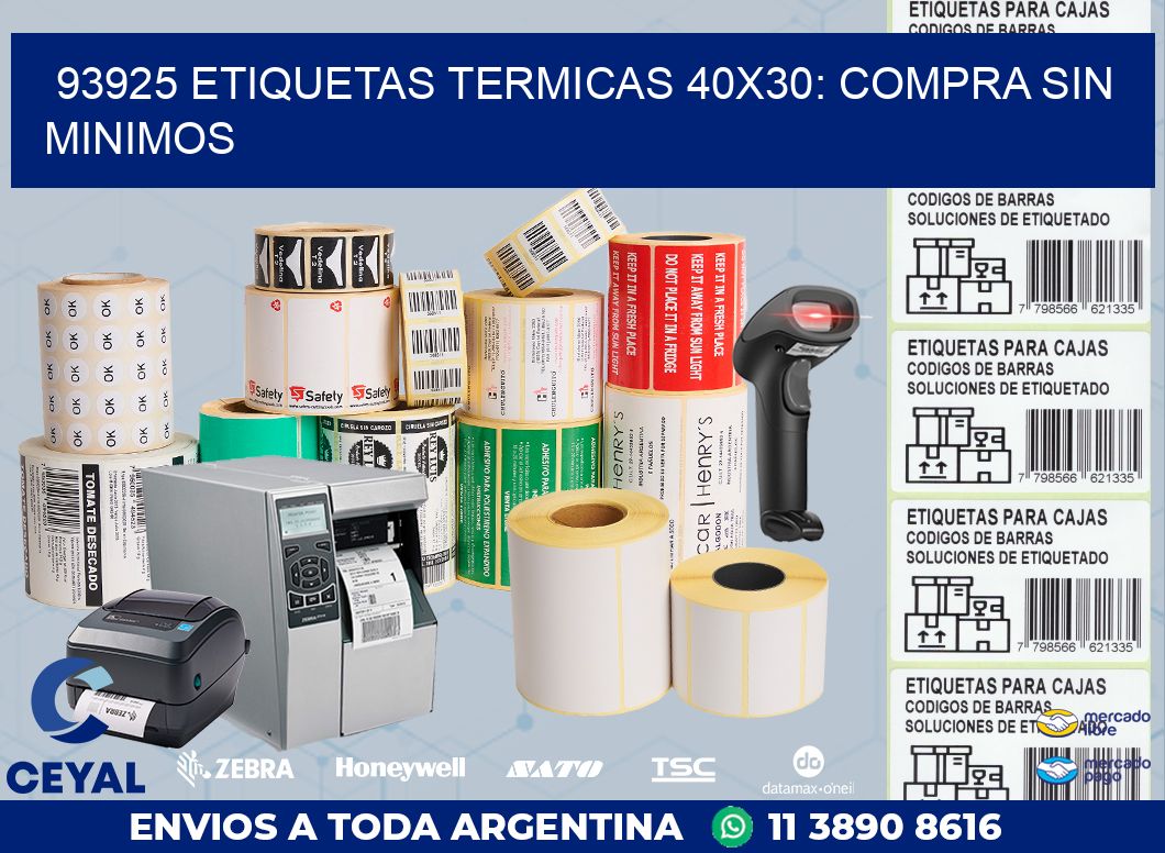 93925 ETIQUETAS TERMICAS 40X30: COMPRA SIN MINIMOS