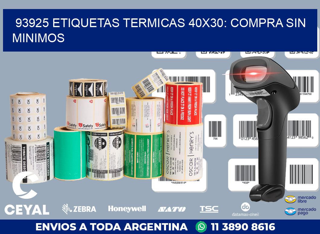 93925 ETIQUETAS TERMICAS 40X30: COMPRA SIN MINIMOS