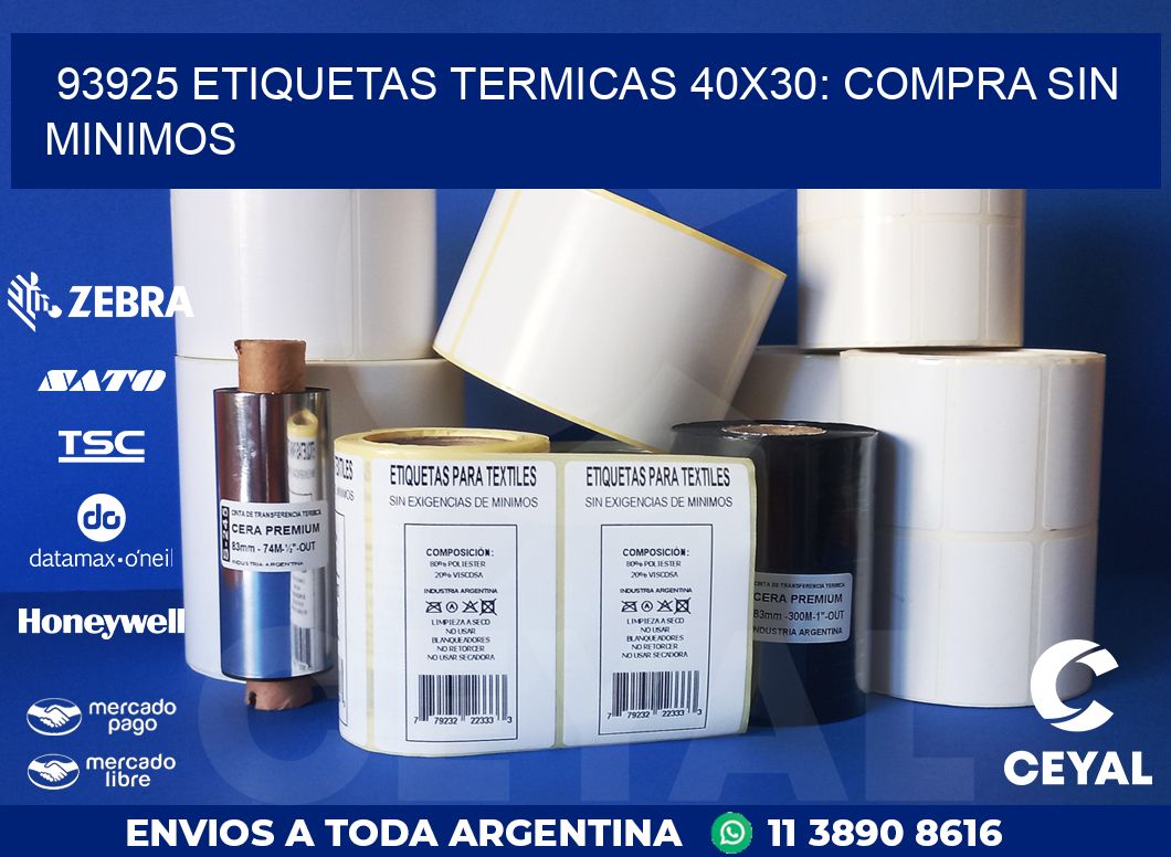 93925 ETIQUETAS TERMICAS 40X30: COMPRA SIN MINIMOS
