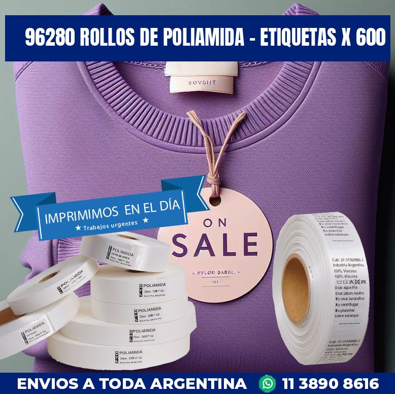 96280 ROLLOS DE POLIAMIDA – ETIQUETAS X 600