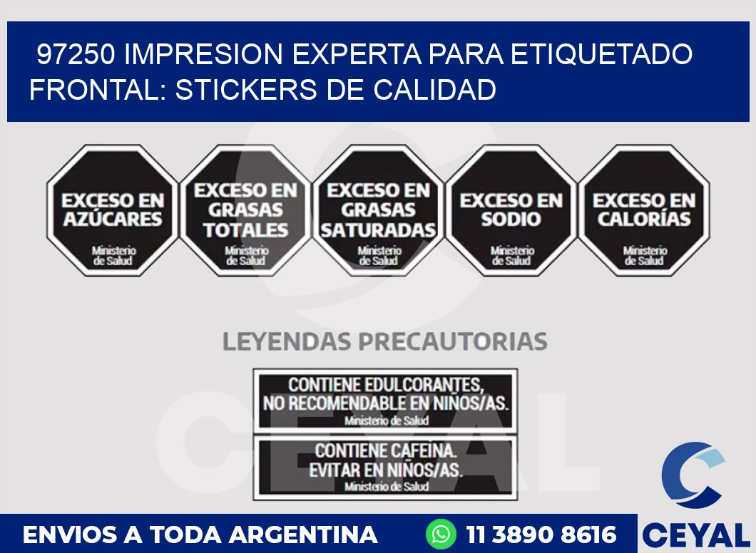 97250 IMPRESION EXPERTA PARA ETIQUETADO FRONTAL: STICKERS DE CALIDAD