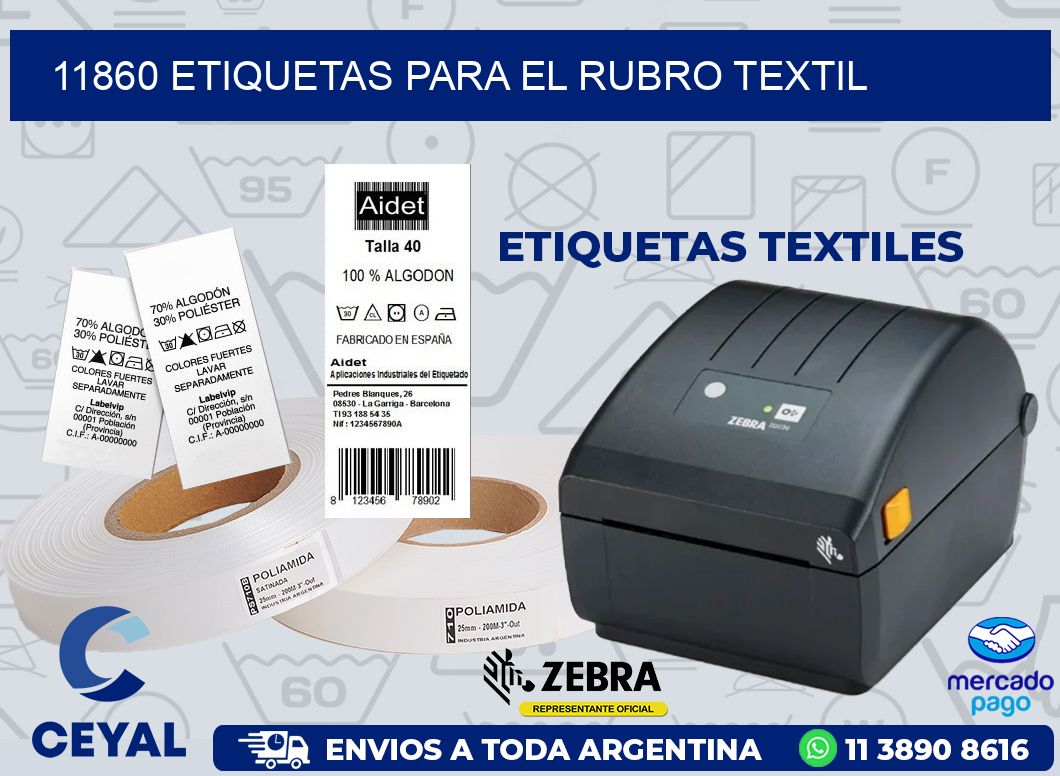 11860 ETIQUETAS PARA EL RUBRO TEXTIL