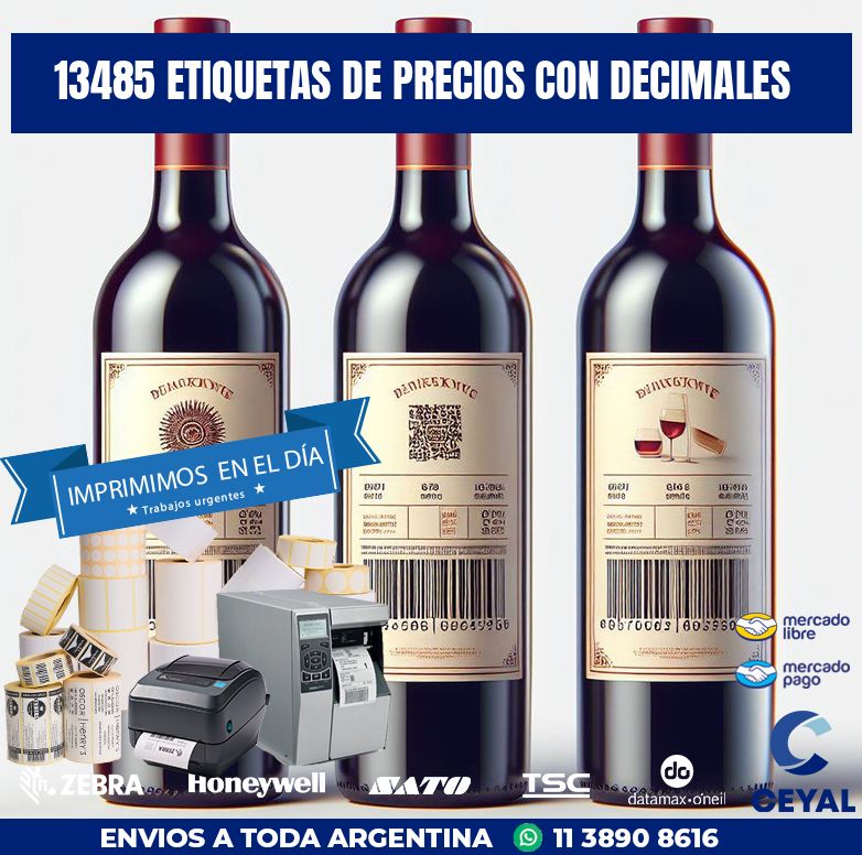 13485 ETIQUETAS DE PRECIOS CON DECIMALES