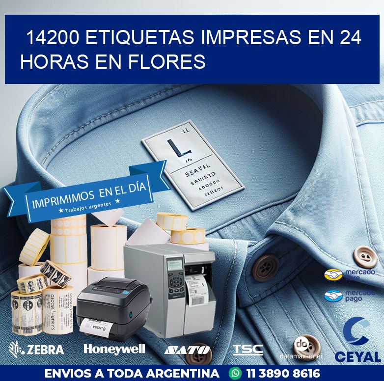 14200 ETIQUETAS IMPRESAS EN 24 HORAS EN FLORES