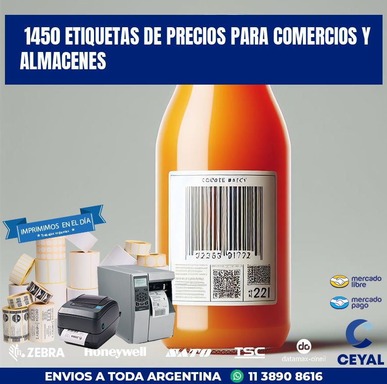 1450 ETIQUETAS DE PRECIOS PARA COMERCIOS Y ALMACENES