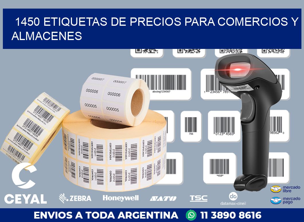 1450 ETIQUETAS DE PRECIOS PARA COMERCIOS Y ALMACENES