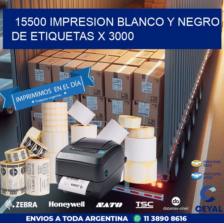 15500 IMPRESION BLANCO Y NEGRO DE ETIQUETAS X 3000