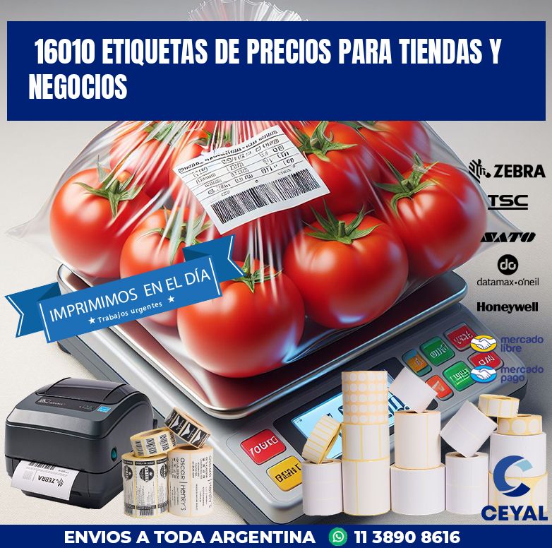 16010 ETIQUETAS DE PRECIOS PARA TIENDAS Y NEGOCIOS