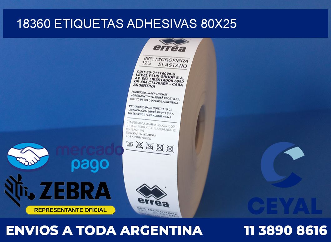 18360 ETIQUETAS ADHESIVAS 80X25