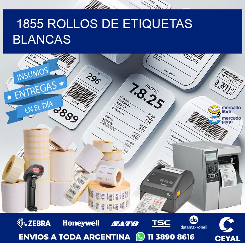 1855 ROLLOS DE ETIQUETAS BLANCAS