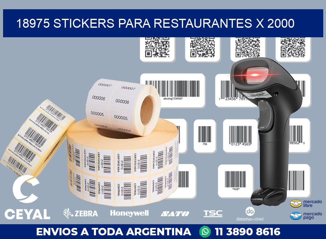 18975 STICKERS PARA RESTAURANTES X 2000