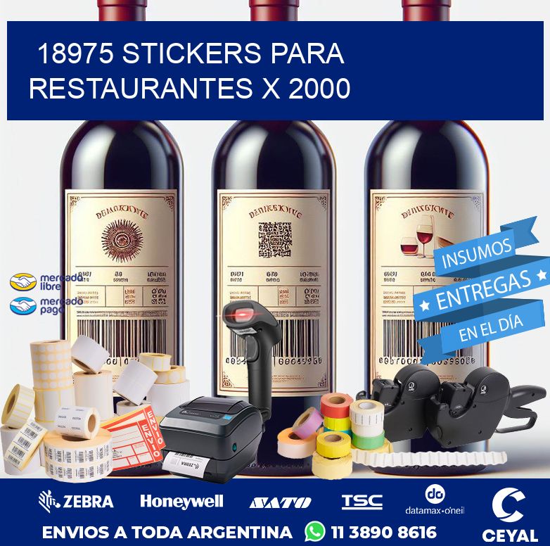 18975 STICKERS PARA RESTAURANTES X 2000