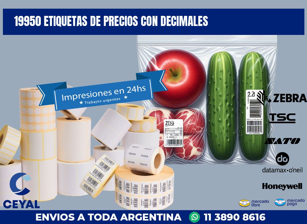 19950 ETIQUETAS DE PRECIOS CON DECIMALES