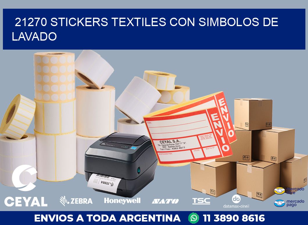 21270 STICKERS TEXTILES CON SIMBOLOS DE LAVADO