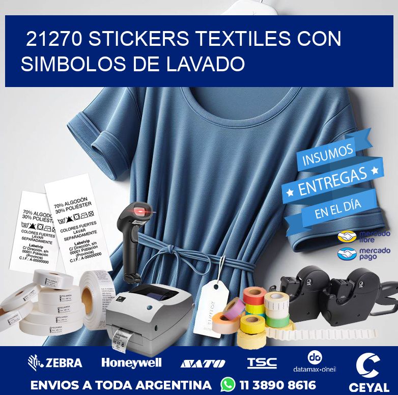 21270 STICKERS TEXTILES CON SIMBOLOS DE LAVADO