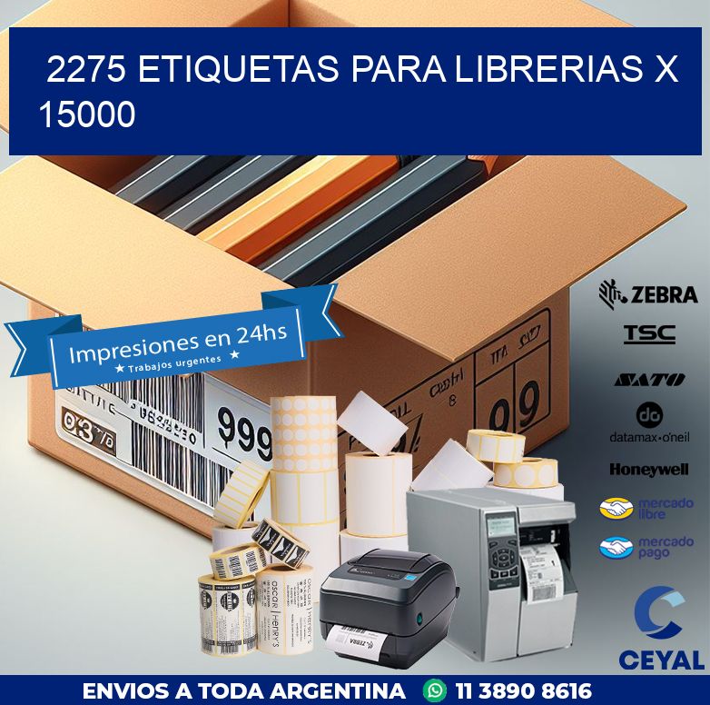 2275 ETIQUETAS PARA LIBRERIAS X 15000