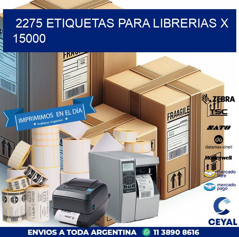 2275 ETIQUETAS PARA LIBRERIAS X 15000