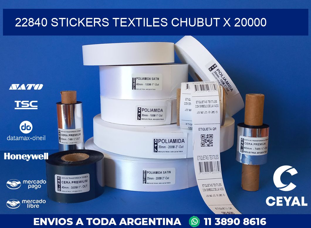 22840 STICKERS TEXTILES CHUBUT X 20000