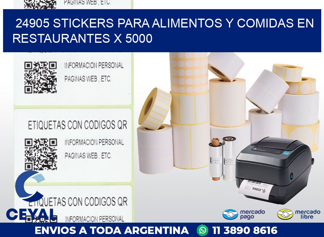 24905 STICKERS PARA ALIMENTOS Y COMIDAS EN RESTAURANTES X 5000