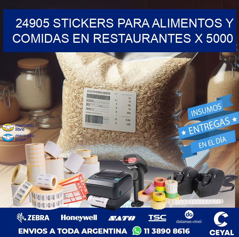 24905 STICKERS PARA ALIMENTOS Y COMIDAS EN RESTAURANTES X 5000