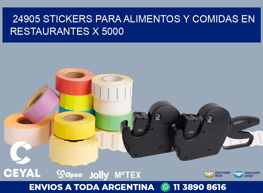 24905 STICKERS PARA ALIMENTOS Y COMIDAS EN RESTAURANTES X 5000