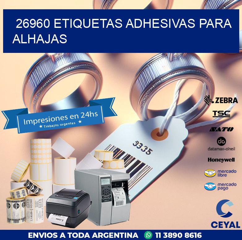 26960 ETIQUETAS ADHESIVAS PARA ALHAJAS