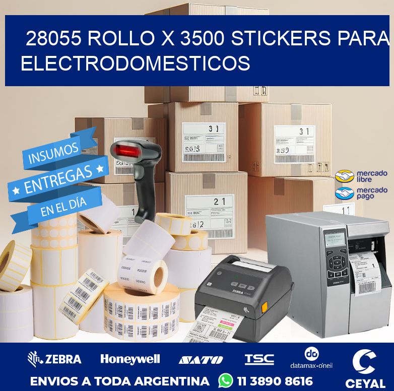 28055 ROLLO X 3500 STICKERS PARA ELECTRODOMESTICOS