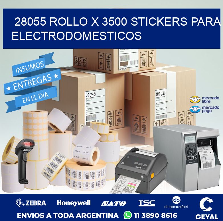 28055 ROLLO X 3500 STICKERS PARA ELECTRODOMESTICOS