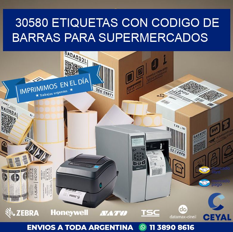 30580 ETIQUETAS CON CODIGO DE BARRAS PARA SUPERMERCADOS