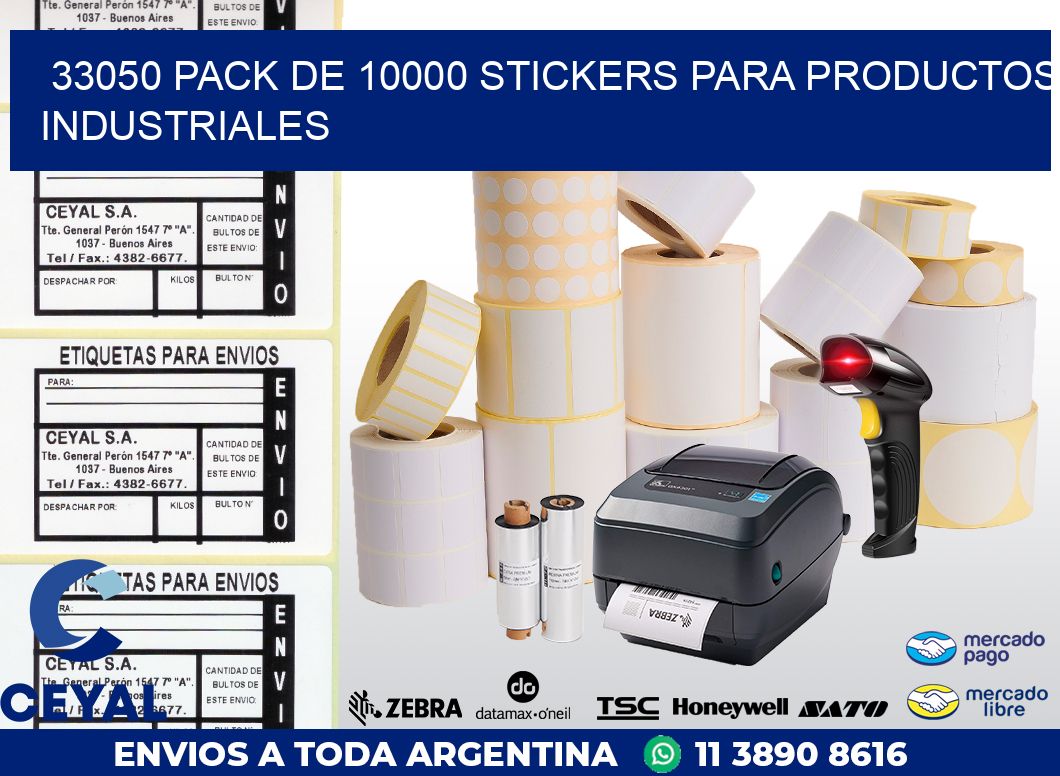 33050 PACK DE 10000 STICKERS PARA PRODUCTOS INDUSTRIALES