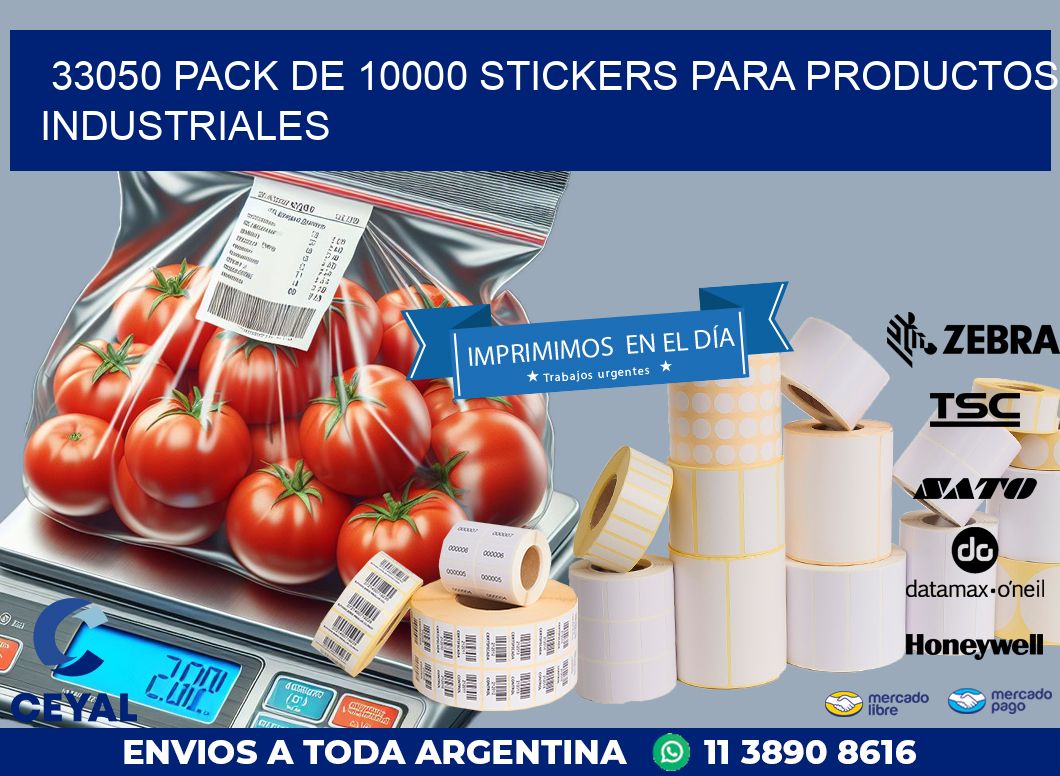 33050 PACK DE 10000 STICKERS PARA PRODUCTOS INDUSTRIALES