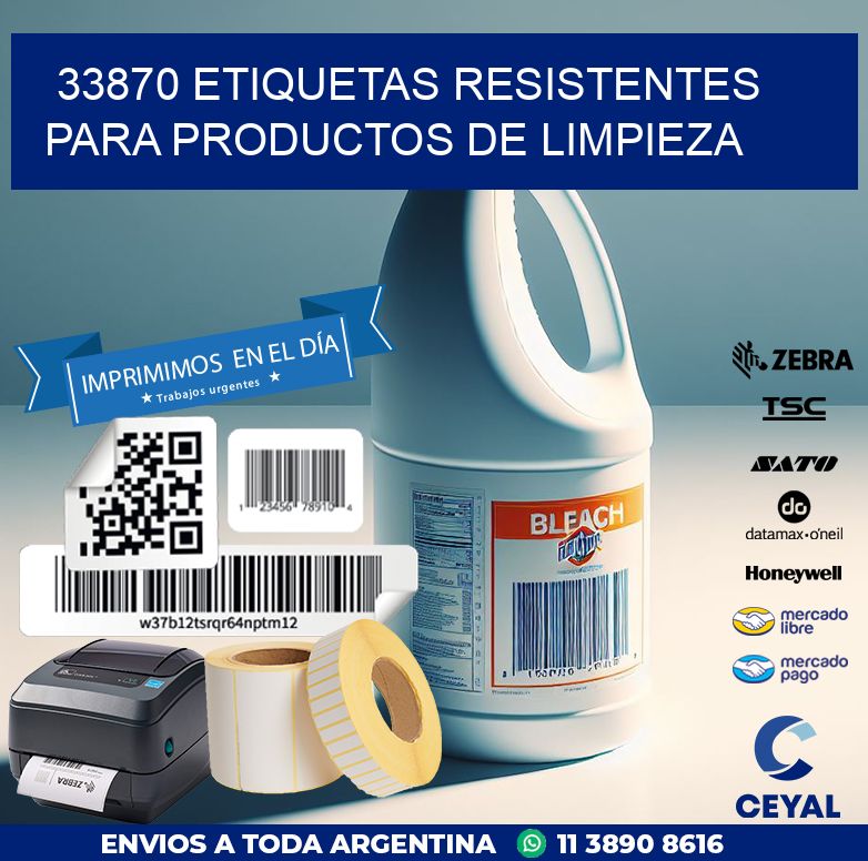 33870 ETIQUETAS RESISTENTES PARA PRODUCTOS DE LIMPIEZA