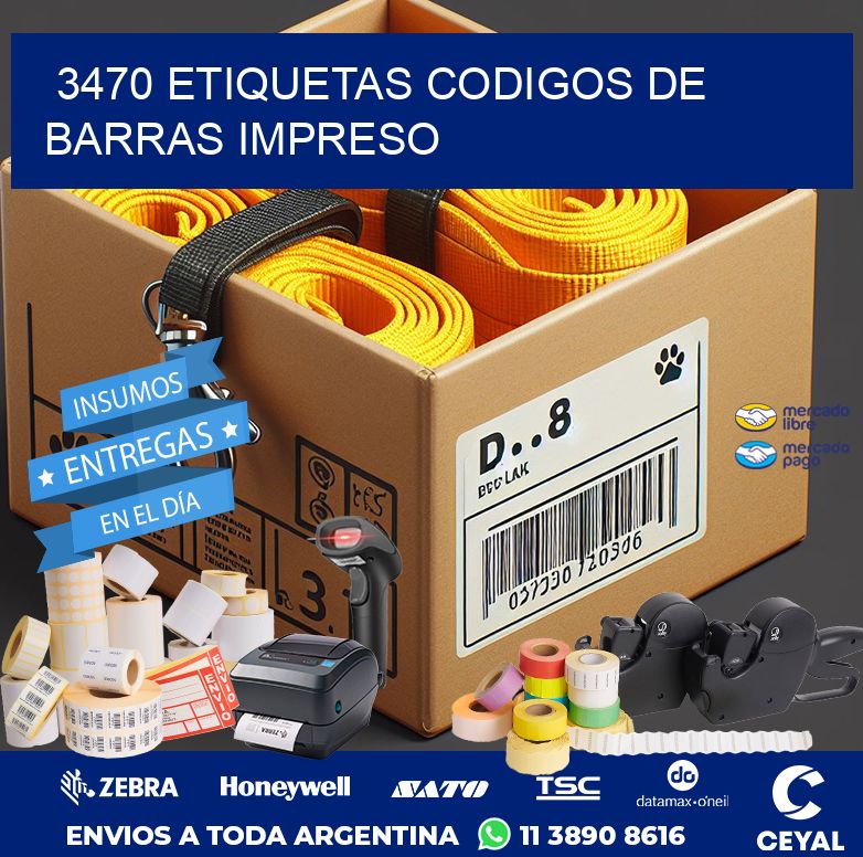3470 ETIQUETAS CODIGOS DE BARRAS IMPRESO